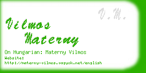 vilmos materny business card